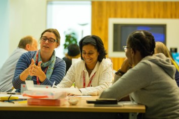 teachers at training